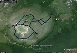 225-Day 5 Inside Ngorongoro Crater Track Map